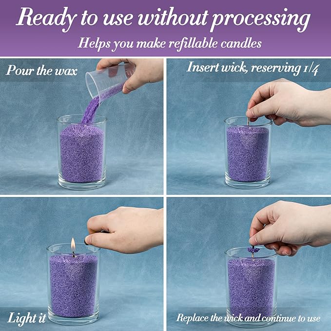 Sukh Deep Purple Candle Sand with Wick - 430G(0.94lb) Sand Candle with Wicks Refillable Candles for Weddings, Dating, Halloween, Christmas