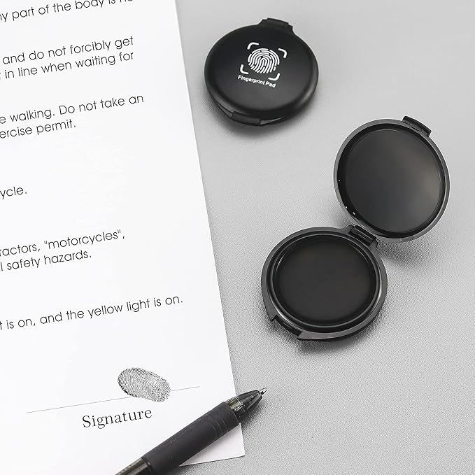 1 Pack Thumbprint Fingerprint Ink Pad Stamp Pad for Notary Supplies Identification Security ID Fingerprint Cards Law Enforcement Fingerprint Black Stamp Ink pad