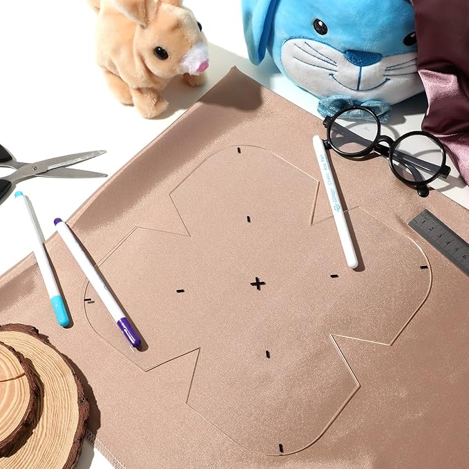 Flutesan 3 Pcs Bowl Cozy Pattern Template 8/10/12 Inch Clear Acrylic Bowl Wrap Sewing Pattern Template with 3 Pieces Water Soluble Pen Batting Quilting Cut on Fold Stencil(Round Edge)