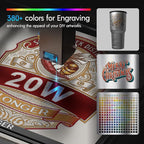 Longer RAY5 20W Laser Engraver with Air Pump, 17.3"x 17.3" Honeycomb Bed, Rotary Roller, and 8 Risers – Cuts and engraves Wood, Metal, Acrylic, tumblers