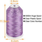 New brothread - Single Huge Spool 5000M Each Polyester Embroidery Machine Thread 40WT for Commercial and Domestic Machines - Variegated Color-V-006