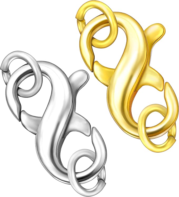 Dailyacc Double Opening Lobster Clasp 316 Stainless Steel Silver and Gold Pleted Necklace Bracelet Extender Clasps and Closures for DIY Jewelry