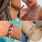 Paodey Friendship Bracelet Making Kit - 96 Colors, 900pcs Letter and Number Beads, Gold & Silver Charms and Clay Beads