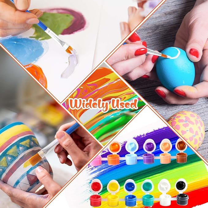 24 Pack Mini Canvas Boards and Easel Paint Set,24 Canvas and Easel,12 Colors Acrylic Paint Strips,48 Brushes,24 Palettes,Washable Acrylic Paint Set for Painting Crafts Party Favors(5.9"x5.9")