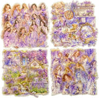 TIAMECH Violet Garden PET Stickers - 80 Pcs Vine Fairy Scenery Courtyard Violet Girl Design, Waterproof Sticker for Journaling & Scrapbooking, Junk Journal Supplies, Ephemera & DIY Crafts