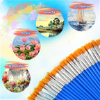Small Paint Brushes Bulk 120 Pcs - Flat Tip for Acrylic Watercolor Canvas Face Painting, Kids Classroom Art Supplies & Touch Up Kits