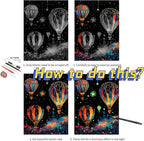 Scratch Paper Art for Adults-Glow in The Dark Scratch Painting Craft Kit (8 Sheets A4)|DIY Foil Engraving Art Set|Stress Relief Gift for Travel Lovers,Craft Lovers,Home Decors (Fireworks)