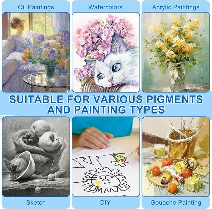 ESRICH Stretched Canvas for Painting, 12 Pack 9x12 Inch Canvas Value Pack,Primed Acid-Free Cotton Blank Canvases, Painting Canvas for Oil & Acrylic Paint.