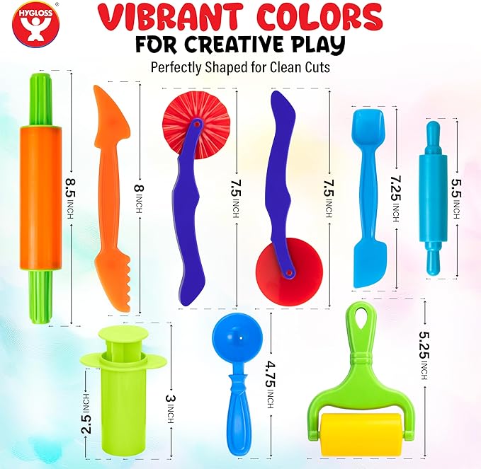 Dough Extruder Set for Kids + Cutters - Clay and Modeling Tools Set - (13 pcs.) - Educational Clay and Dough Tools for Learning, Counting, and Crafting – Strong and Durable
