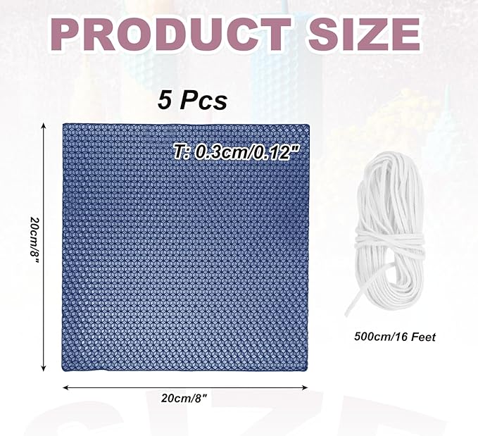 MECCANIXITY Beeswax Candle Making Kit,8x8 Inch 5pcs Blue Beeswax Candle Sheets with 1pcs Cotton Wick for DIY Craft Gift Making