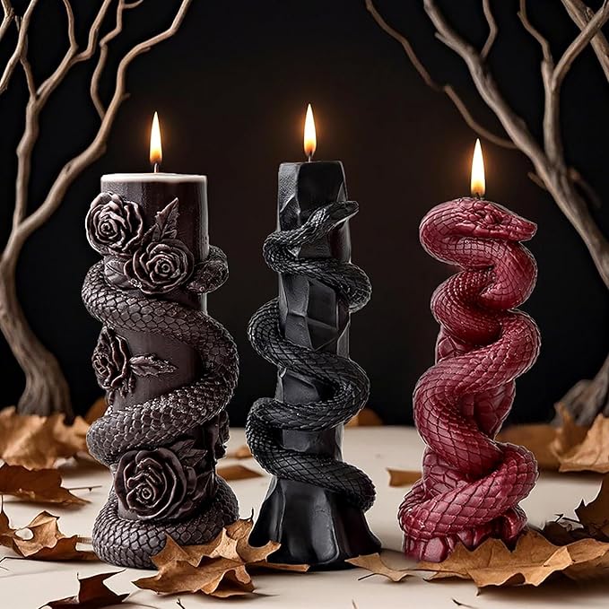 Snake Pillar Molds Animal Resin Mold - Resin Casting Silicone Molds for Home Decor & Candle Making Wave Spiral Mold