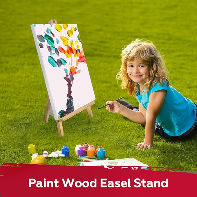 10 Pack 16 Inch Wooden Easel Stand, Portable A-Frame Tabletop Display Easel for Painting, Canvas, Photos, Signs, Art Easel for Kids, Students, Beginners, Artists - Compact & Lightweight