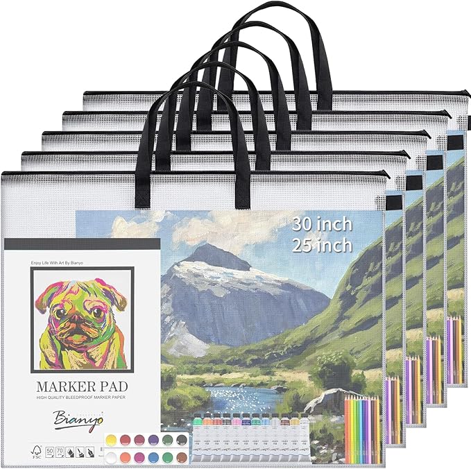 30x25 inches Extra-Large Art Portfolio Bag, Portfolio Folder for Artwork with Handle, Zippered Storage Folder for Poster, Scrapbook, Keepsake and Bulletin Board