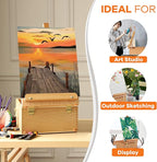 VISWIN Large Tabletop Easel Box with 3 Storage Drawers, Adjustable Portable Beech Wood Desktop Easel for Painting, Drawing, Plein-Air Art Sketchbox for Adults, Artists, Beginners, Hold Canvas to 25"