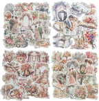 TIAMECH Wedding Lover Paper Stickers - 72 Pcs Bride Couple Rings Party Cake Design, Waterproof Sticker for Journaling & Scrapbooking, Junk Journal Supplies, Ephemera & DIY Crafts