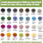 Ybxjges 24000Pcs 2mm Glass Seed Beads Kit, with 28 Colors Small Beads Kit for Girls,Women and Adults,Bracelets, Necklaces,Earring,Jewelry Making Supplies
