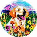 MeoobkCraft Alpine Sweetpea for Latch Hook Kits for Adults Beginners Dog Pre-Printed Latch Hook Rug Kits Embroidery Cross-Stitch for Home Home Decoration 19.7 x 19.7in