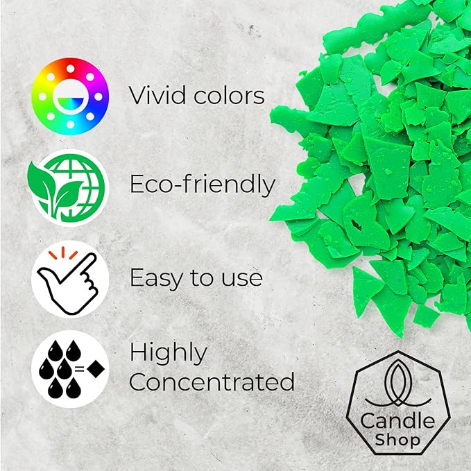 Bright Lime Candle Dye 2oz for Soy Candle Making – Highly Concentrated Candle Wax Dyes – Candle Shop Premium Color Dye Chips for Soy Wax, Beeswax, Paraffin