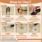 Terwex Custom Electric Branding Iron for Wood, Black Temperature-Controlled Wood Branding Iron Personalized Metal Stamp, Logo Branding Irons Letter Stamp for Leather Food, Woodworking Tools(1.5")