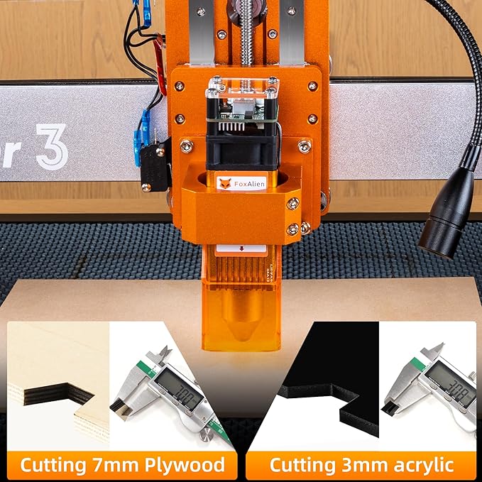 FoxAlien Fixed-focus FA40W Engraver Module Class 4 450nm PWM TTL for FoxAlien Masuter 4040, Masuter Pro, 4040-XE, WM3020, XE-PRO, Vasto Series CNC Engraving Machine (10000mW Optical Output)