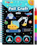 FUNNYB&G Foil Art Craft for Kids - Christmas Crafts Gift Party Favors Stocking Stuffers for Kids Fun Art Supplies Creative Birthday Gift Travel Toys for Girls Boys 4 5 6 7 8 9 Years Old (Vehicle)