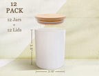 Aroparc 12 Pack 10oz White Candle Jars with Bamboo Lids, Candle Containers for Candle Making, Wedding Favors & Luxury Lines - Gloss White