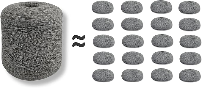 100% Baby Alpaca Yarn for Knitting & Crocheting - 1 Yarn Cone of Premium Yarn DK - Lightweight, Hypoallergenic & Thermal Peru Made - Ideal for Delicate Projects (N041 - Silver)