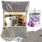 Gray Snow Pearled-Candles with Wicks - DIY Candle Sand,Pearled Sand Wax with Wicks,Pearled Wax,Refillable for Weddings,Partie,Halloween,Christmas,Thanksgiving