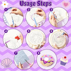 WATINC Christmas Punch Needle Coaster Kits - 23Pcs Easy Art Work Decor Craft Supply for Beginners, DIY Set of 6 Pattern Tufted Pads with Adhesive Felt Yarns Tools Instruction Customized Boxes (Purple)