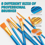 Inburit Art Paint Set for Kids, Painting Supplies Kit with 5 Canvas Panels, 8 Brushes, 18 Acrylic Paints, Multi-Function Table Easel, Etc, Premium Acrylic Paint Set for Students, Kids and Beginner.