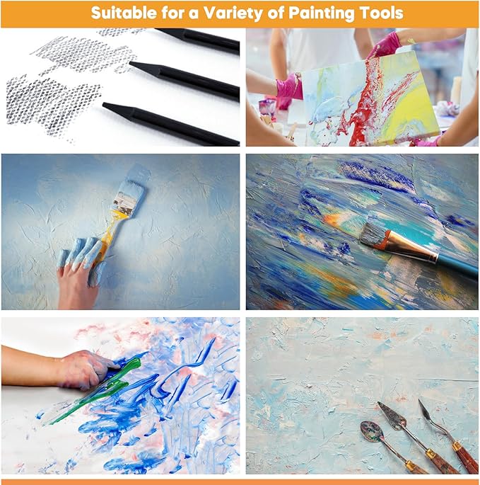 CONDA 8x8 inch Stretched Canvas for Painting, Pack of 8, 100% Cotton, 5/8 Inch Profile Value Bulk Pack for Acrylics, Oils Painting