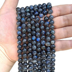 8MM 45PCS Natural Labradorite Gemstone Crystal Spacer Loose Beads for Jewelry Making DIY Bracelet 15 Inches 1 Strand A Grade