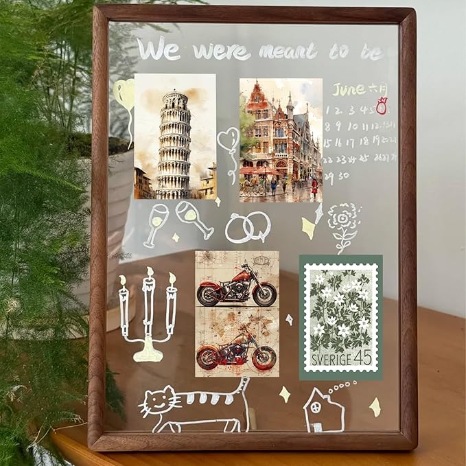 Washi Stickers, 12 Sets 600 Pcs Aesthetic Sticker Book for DIY Journaling, Journaling Supplies for Bullet Journal Art Diary Card Craft Gifts Planner Notebook