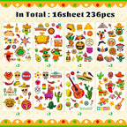 Cinco De Mayo Stickers for Kids, 236Pcs Funny Mexican Fiesta Stickers for Mexican Taco Party Favors Boys and Girls Gifts