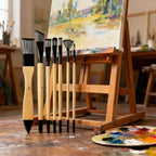 Paint Brushes Set, 1 Pack 7 Pcs Round-Pointed Tip Nylon Hair Artist Acrylic Paint Brushes for Acrylic Painting Oil Watercolor, Face Nail Art, Canvas, Miniature Detailing & Rock Painting