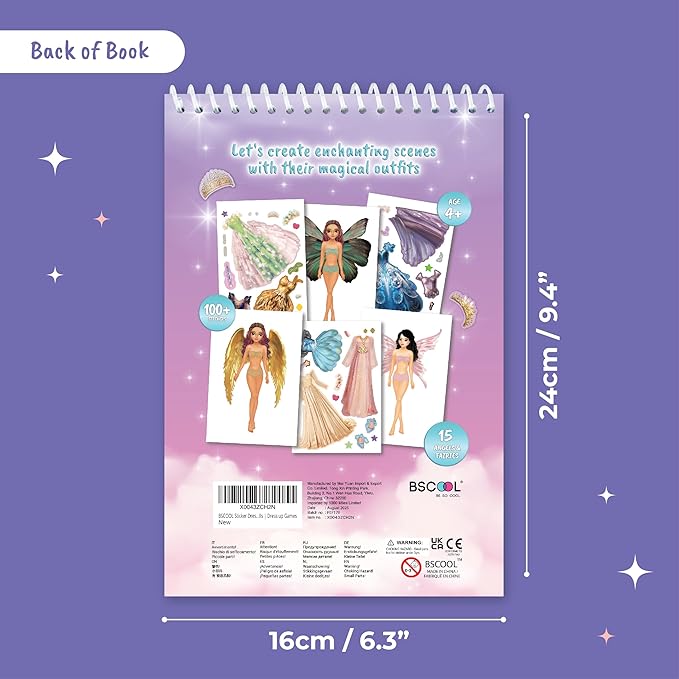 Sticker Dress up Fairies and Angels. Sticker Activity Book for Kids, Learn to Dress up Fairies and Angels with Guide for Kids 5 and up. Girls Fashion Paper Dolls