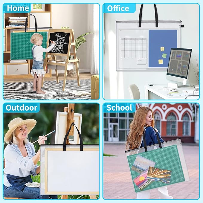 30x25 inches Extra-Large Art Portfolio Bag, Portfolio Folder for Artwork with Handle, Zippered Storage Folder for Poster, Scrapbook, Keepsake and Bulletin Board