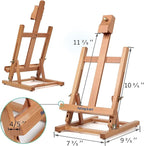 Falling in Art Painting Set for Kids with Table Easel-Acrylic Painting Starter Kit with Art Smock, 12 Acrylic Paints, 12 Water Soluble Colored Pencils, Paint Brushes, Canvas Panels and Watercolor Pad