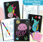 FUNNYB&G Foil Art Craft for Kids - Christmas Crafts Gift Party Favors Stocking Stuffers for Kids Fun Art Supplies Creative Birthday Gift Travel Toys for Girls Boys 4 5 6 7 8 9 Years Old(Ocean)