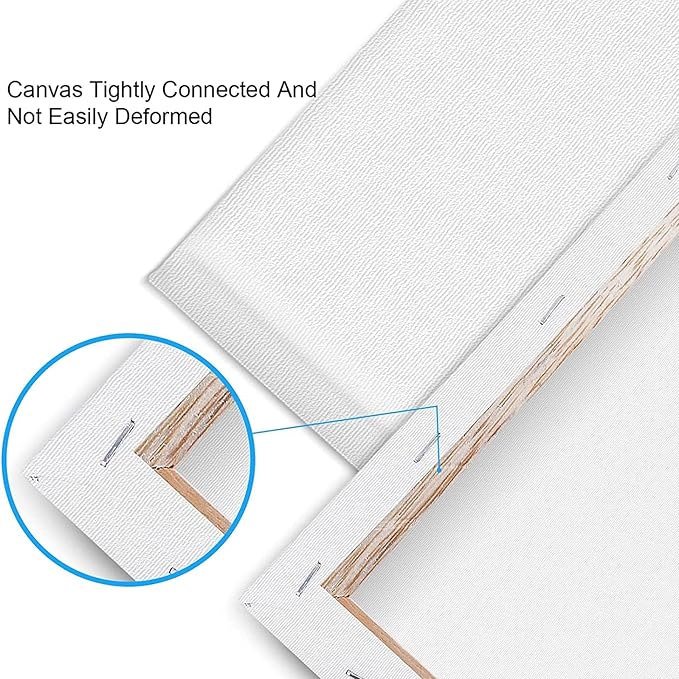 ESRICH 40Pack Stretched Canvas for Painting 8x10, Blank White Canvases for Painting - Primed Cotton, Art Canvases for Oil, Acrylic & Watercolor Paint.