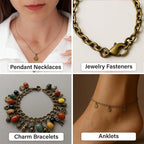 Mandala Crafts 22mm Antique Brass Metal Lobster Clasps for Jewelry Making - 50 Lobster Claw Clasps with Jump Rings Jewelry Findings Kit for Necklaces Bracelets Charms Fasteners