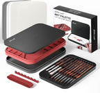 Wet Pallet for Painting Miniatures - Golden Maple 2 in 1 Dry and Wet Palette with Lid, Including 11 Miniature Paint Brushes,100PCS Palette Paper, 4PCS Sponges, Paint Brushes Holders