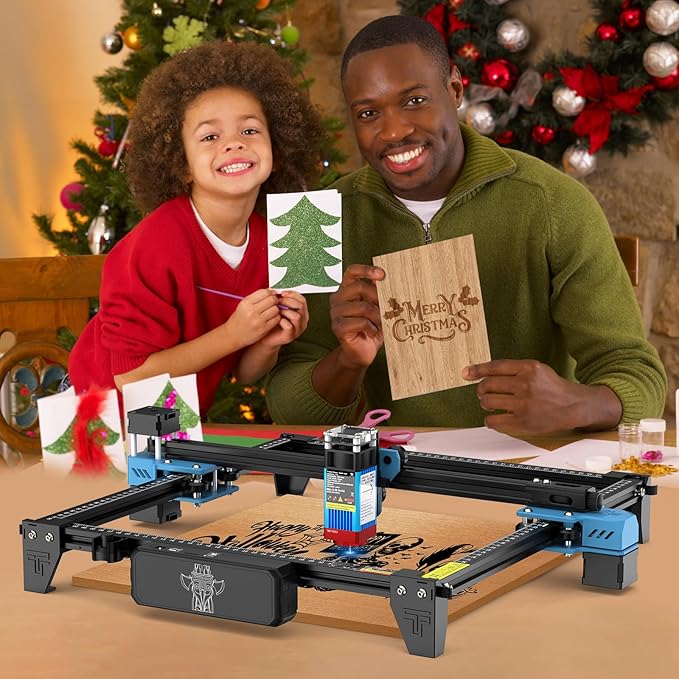 TTS-55 PRO 5500mW Laser Engraver Machine Laser Cutter Laser Cutting Engraving Tool for Wood Metal Aluminum Glass Leather (Black)