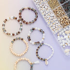 Xylise 6mm/8mm Crackle Glass Beads Bracelet Making Kit Crystal Glass Beads Jewelry Making Kit, Friendship Bracelet kit for DIY Crafts Gifts