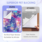 Galaxy Permanent Vinyl Roll- 12 * 8ft Purple Galaxy Permanent Adhesive Vinyl for Mugs Decors Self Adhesive Sticker