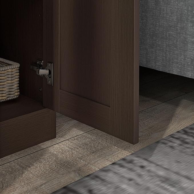 HOMCOM 69" Tall Storage Cabinet with Movable Storage Shelves, Modern Style Pantry Cabinet with Soft Close Doors, Coffee