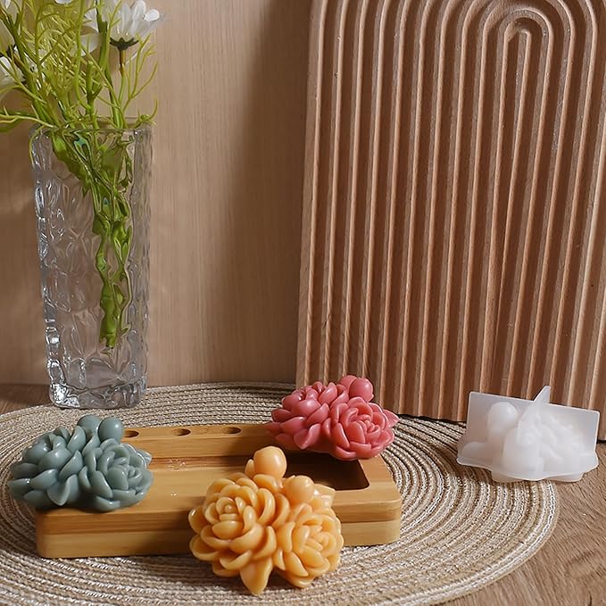 Silicone 3D Flower Bud Mold - Wave Candle Silicone Resin Casting Molds for Candle & Resin & Soap Craft Supplies