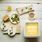 Shea Butter Soap Base - 2Lb Melt and Pour Soap Making Supplies with Organic Shea Butter - No Palm Oil, Vegan, Antioxidant-Rich and Gentle on the Skin - Crafting Recipe Book Included