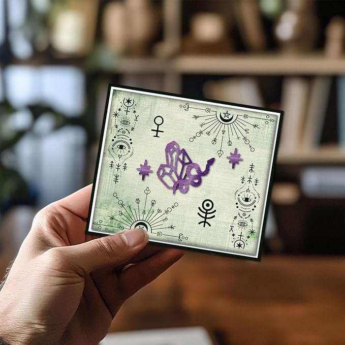 GLOBLELAND Mystical Symbols Background Clear Stamps for Card Making Vintage Background Silicone Clear Stamps Transparent Stamp Seal for DIY Scrapbooking