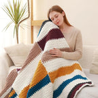 #6 Super Bulky Blanket Yarn for Crocheting - 4 Skeins(Each 10.5oz/300g, 220yds/201m), Chunky Chenille Thick Plush Big Soft Yarn for Crocheting Knitting Blankets, Black